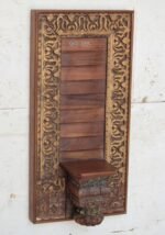 Magnificent Carved Vintage Wooden Wall Shelf Panel - 2.6 ft Tall Elegant Wall Decor - Image 4