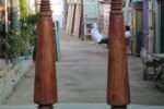Magnificent Ornate Pair Of Antique Indian Pillars With Stone Base - Image 8