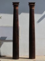 Magnificent Antique Harmya Wooden Pillars Set of 2 - Image 9