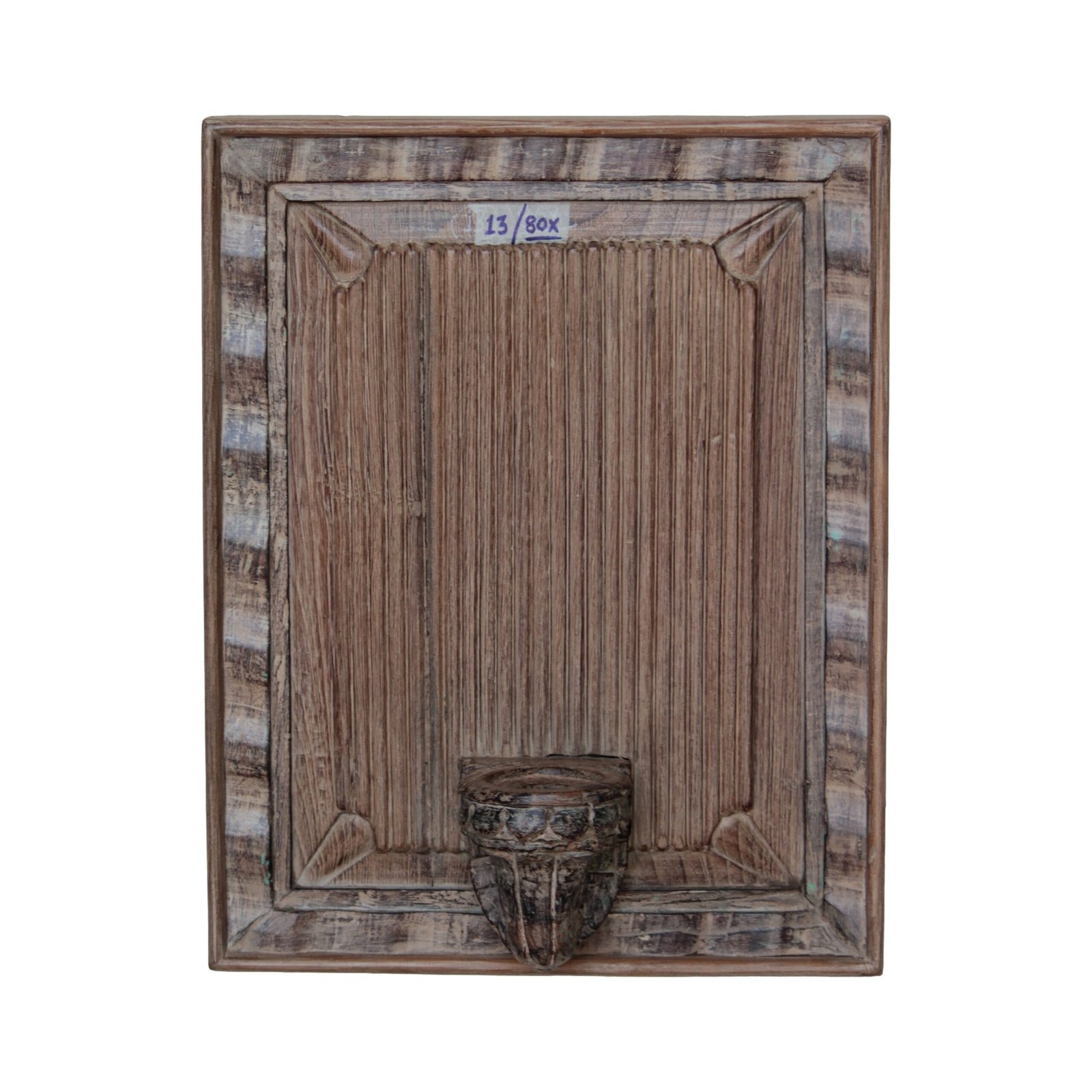 Untitled - August 05, 2026 at 18.17.15 Magnificent Wall Hanging Candle Holder Panel - 19" Vintage Hand-Carved Wooden Shelf - Image 1