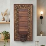 Magnificent Carved Vintage Wooden Wall Shelf Panel - 2.6 ft Tall Elegant Wall Decor