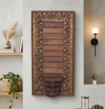 Magnificent Carved Vintage Wooden Wall Shelf Panel - 2.6 ft Tall Elegant Wall Decor
