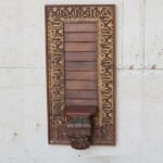 Magnificent Carved Vintage Wooden Wall Shelf Panel - 2.6 ft Tall Elegant Wall Decor