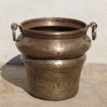 Stunning Vintage Brass Vessel — 16.5 Inch Hand-Hammered, Beautifully Aged Decorative Planter Vase