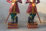 Hand-Painted Rajasthani Wooden Watchmen Statues (Pair) – Guarding Your Home with Regal Charm - Image 4