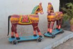 Majestic Handcrafted Wooden Horse Sculpture Pair – 3 ft Powerful Royal Heritage Decor - Image 3