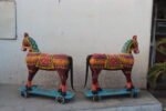 Majestic Handcrafted Wooden Horse Sculpture Pair – 3 ft Powerful Royal Heritage Decor - Image 5