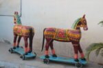 Majestic Handcrafted Wooden Horse Sculpture Pair – 3 ft Powerful Royal Heritage Decor - Image 6