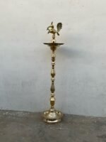 Brass Peacock Lamp - 4.2 feet tall brass deepasthambham Standing Oil Lamp - Image 2