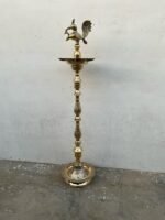 Brass Peacock Lamp - 4.2 feet tall brass deepasthambham Standing Oil Lamp - Image 3