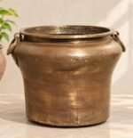 Vintage Brass Vessel — Hand Hammered & Aged Planter vase - Image 2