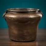 Vintage Brass Vessel — Hand Hammered & Aged Planter vase