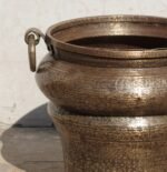 Stunning Vintage Brass Vessel — 16.5 Inch Hand-Hammered, Beautifully Aged Decorative Planter Vase - Image 4