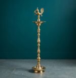 Brass Peacock Lamp - 4.2 feet tall brass deepasthambham Standing Oil Lamp