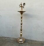 Brass Peacock Lamp - 4.2 feet tall brass deepasthambham Standing Oil Lamp