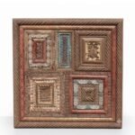 Large Wooden Wall Decor Panel – Antique Rustic Hand-Carved Design