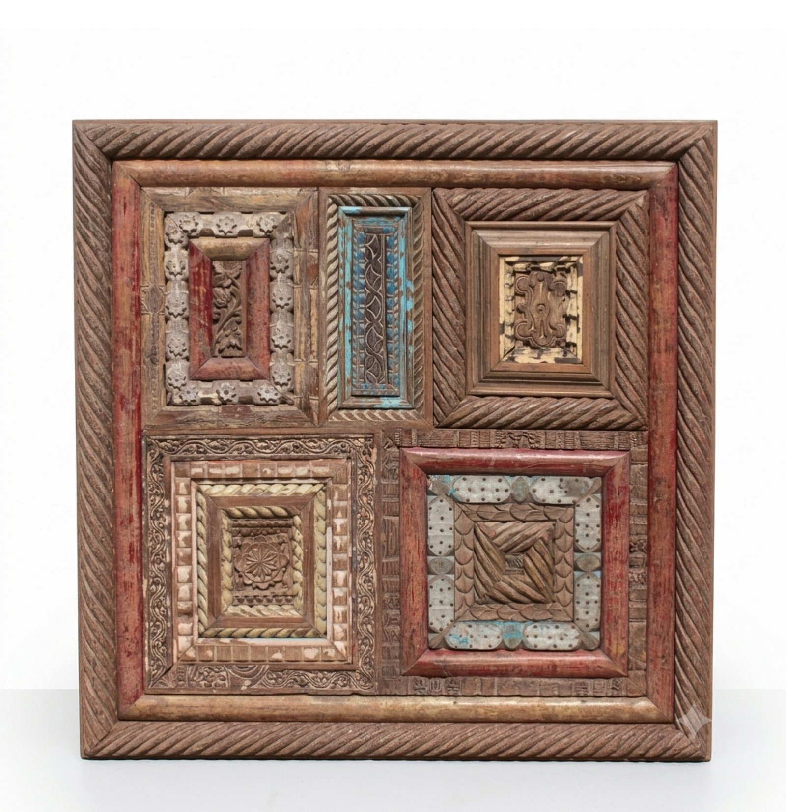 Untitled - August 06, 2026 at 12.59.05 (54) Large Wooden Wall Decor Panel – Antique Rustic Hand-Carved Design - Image 1