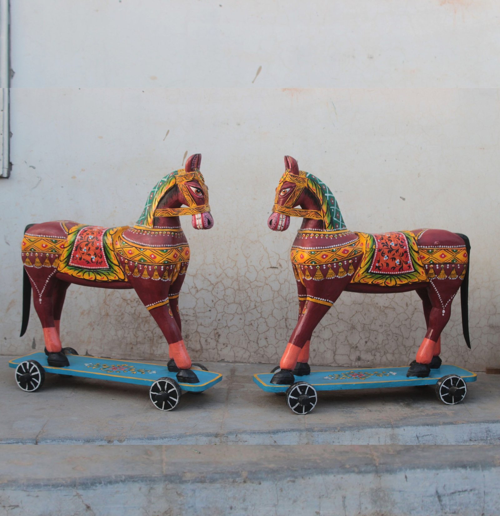 Untitled - August 06, 2026 at 12.59.05 (60) Majestic Handcrafted Wooden Horse Sculpture Pair – 3 ft Powerful Royal Heritage Decor - Image 1